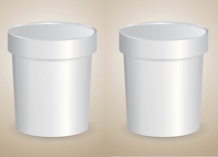 Two generic white containers with lids