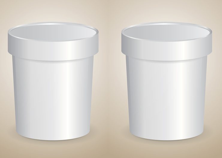 Two generic white containers with lids